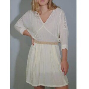 5/$100 SALE - MAJE Cream and Gold Mini Dress
